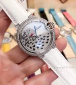 Ballon Bleu de Cartier Replica Watches - SS Diamond Leopard Face